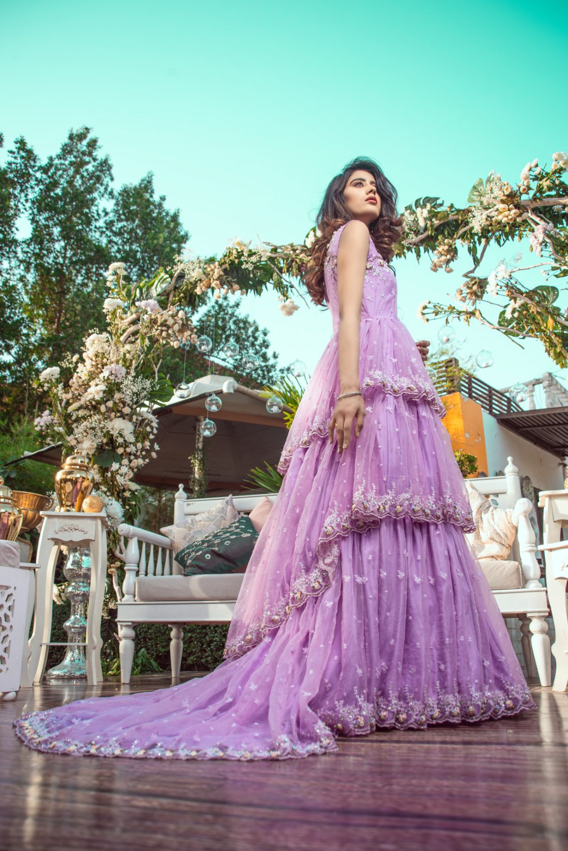 LAVENDER DREAM TIERED GOWN