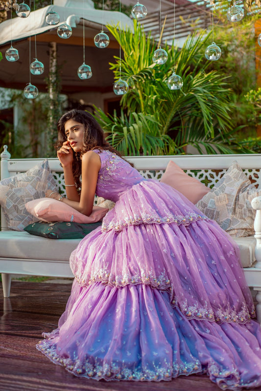 LAVENDER DREAM TIERED GOWN