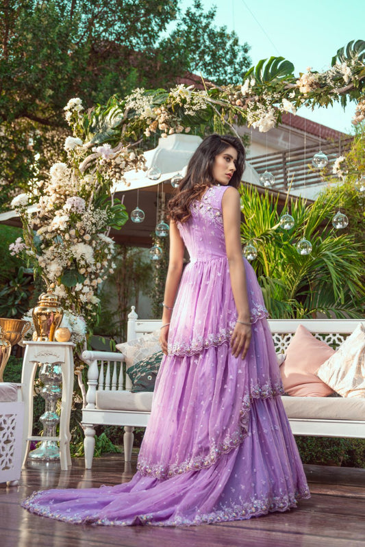 LAVENDER DREAM TIERED GOWN
