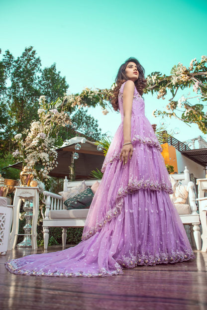 LAVENDER DREAM TIERED GOWN